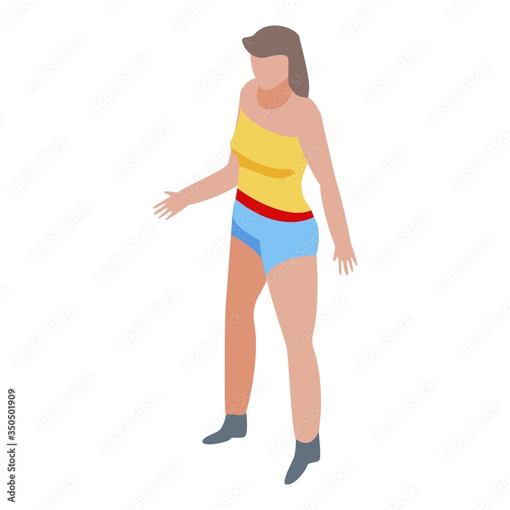 Wall mural Ranger woman superhero icon. Isometric of ranger woman superhero vector icon for web design isolated on white background - Wall murals