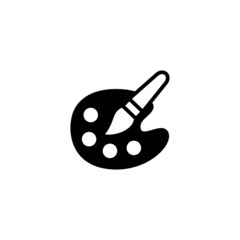 Artist vector icon in black solid flat design icon isolated on white background