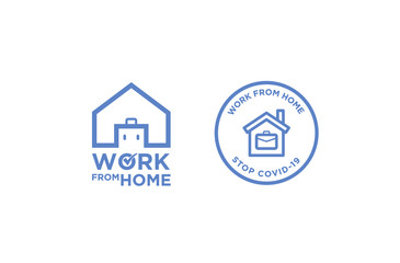 work from home signage icon logo