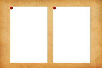 White note paper on brown paper background