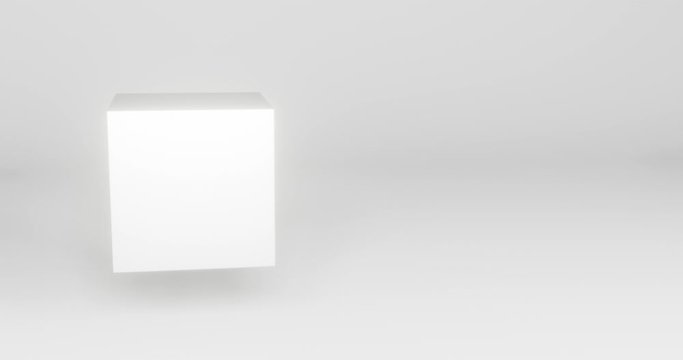 Abstract 3d White box . Computer generated loop animation. mockup for technology background