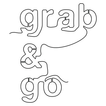 One Line Continuous Drawing Grab And Go Words