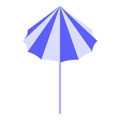 Beach umbrella icon. Isometric of beach umbrella vector icon for web design isolated on white background