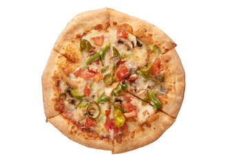 Italian cheese pizza isolated on white