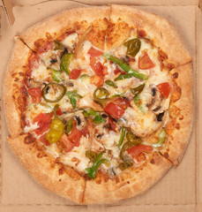 Fresh italian pizza top view