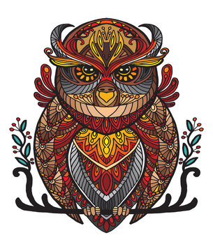 Vector ornamental owl