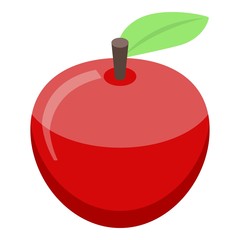 Red apple icon. Isometric of red apple vector icon for web design isolated on white background