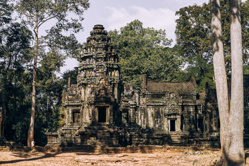 Naklejka premium Cambodia. Angkor wat. Antiquity. Ancient architecture. Ancient building. Past. Ruin 
