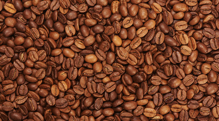Roasted coffee beans background