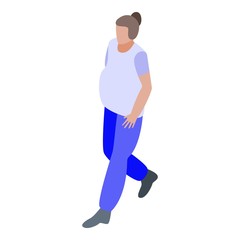 Pregnant girl walk icon. Isometric of pregnant girl walk vector icon for web design isolated on white background
