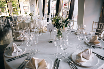 table set for a wedding reception