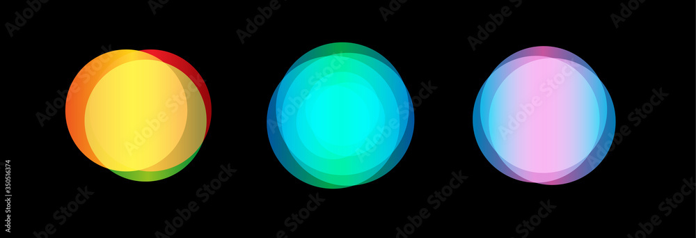 Poster blurry lights collection. bokeh elements.nebulous space glow. round colorful nebula set. universe ic