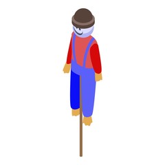 Fototapeta premium Comic scarecrow icon. Isometric of comic scarecrow vector icon for web design isolated on white background