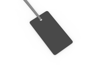 Blank plastic travel number luggage identifier tag, mock up template on isolated white background, 3d illustration