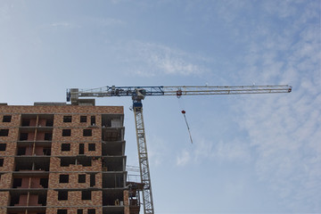 Industrial construction cranes the construction of an building