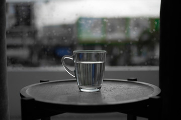 background photo A glass of water with light and shadow abstract beautiful vivid fresh thirsty clean healty refresh