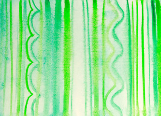 water color abstract background illustration with green strips