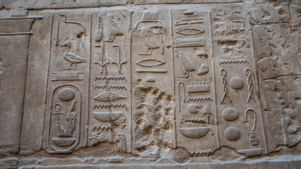 Luxor Temple in Luxor, ancient Thebes, Egypt. Luxor Temple is a large Ancient Egyptian temple complex located on the east bank of the Nile River and was constructed approximately 1400 BCE.