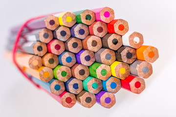 Set of colored pencils for drawing