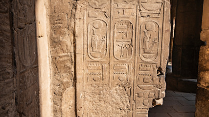 Luxor Temple in Luxor, ancient Thebes, Egypt. Luxor Temple is a large Ancient Egyptian temple complex located on the east bank of the Nile River and was constructed approximately 1400 BCE.