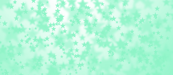 Abstract green banner background with stars.
