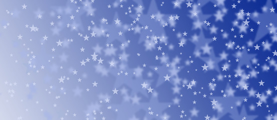 Abstract blue banner background with stars.
