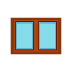 Illustration of a window made of wood and glass on a white background, stock vector EPS10
