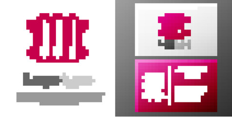 Logotype line Heating radiator icon isolated on white background. Logo design template element. Vector