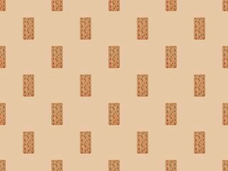 top view of fresh crispbread on beige background, seamless pattern