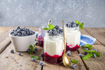 Sweet healthy yogurt with blueberry