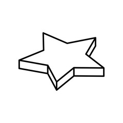 Star top isometric icon. Rating and award, best symbol. logo. Outline design editable stroke. For yuor design. Stock - Vector illustration.