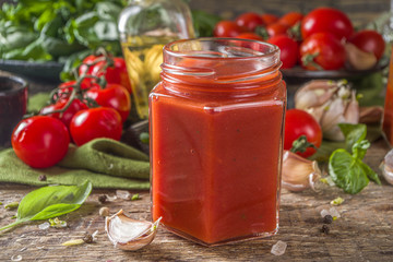 Fototapeta na wymiar Homemade tomato sauce