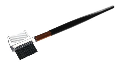 Makeup brush for applying face powder isolated on white background with clipping path