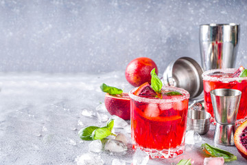 Skinny blood orange basil lemonade cocktail