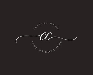 CC Initial handwriting logo vector