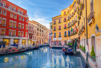 Gondolas on the Bacino Orseolo in Venice