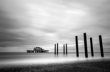 slow shutter speed image of the ruined brighton pier