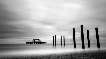 slow shutter speed image of the ruined brighton pier