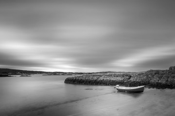 small boat by the coast using ND3 filer