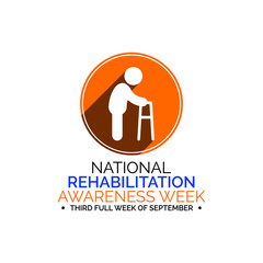 Vector illustration on the theme of National Rehabilitation awareness week observed each year in third full week of September.