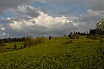Fototapeta premium Poland Tatra Podhale. Spring in the mountains. Mountain view.