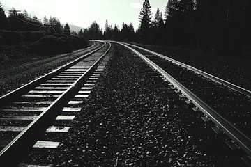 Naklejka na ściany i meble Diminishing View Of Railroad Tracks