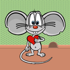 Vector illustration - the heart of the mouse