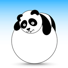 Vector illustration - Panda on the ball