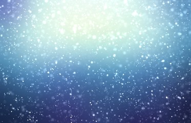 Fototapeta na wymiar Winter snow weather abstract illustration. Dark blue blur background. Soft light from top.