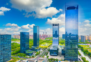 City Scenery of Jinji Lake East CBD, Suzhou City, Jiangsu Province, China