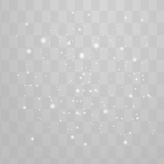 The dust sparks shine with special light. Vector sparkles on a transparent background. Christmas light effect. Sparkling magical dust particles.