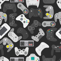 Video game controller background Gadgets and devices seamless pattern Eps10 vector © Darcraft