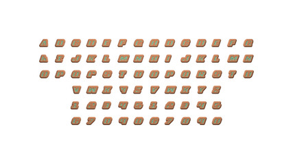  written by individual letters on the wall by 3D rendering using a white background and casting shadow from top light