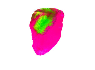 Green in Pink isolated on white